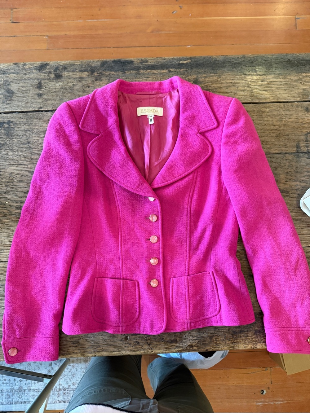 Vintage Escada Fuchsia Tailored pure new-wool Blazer